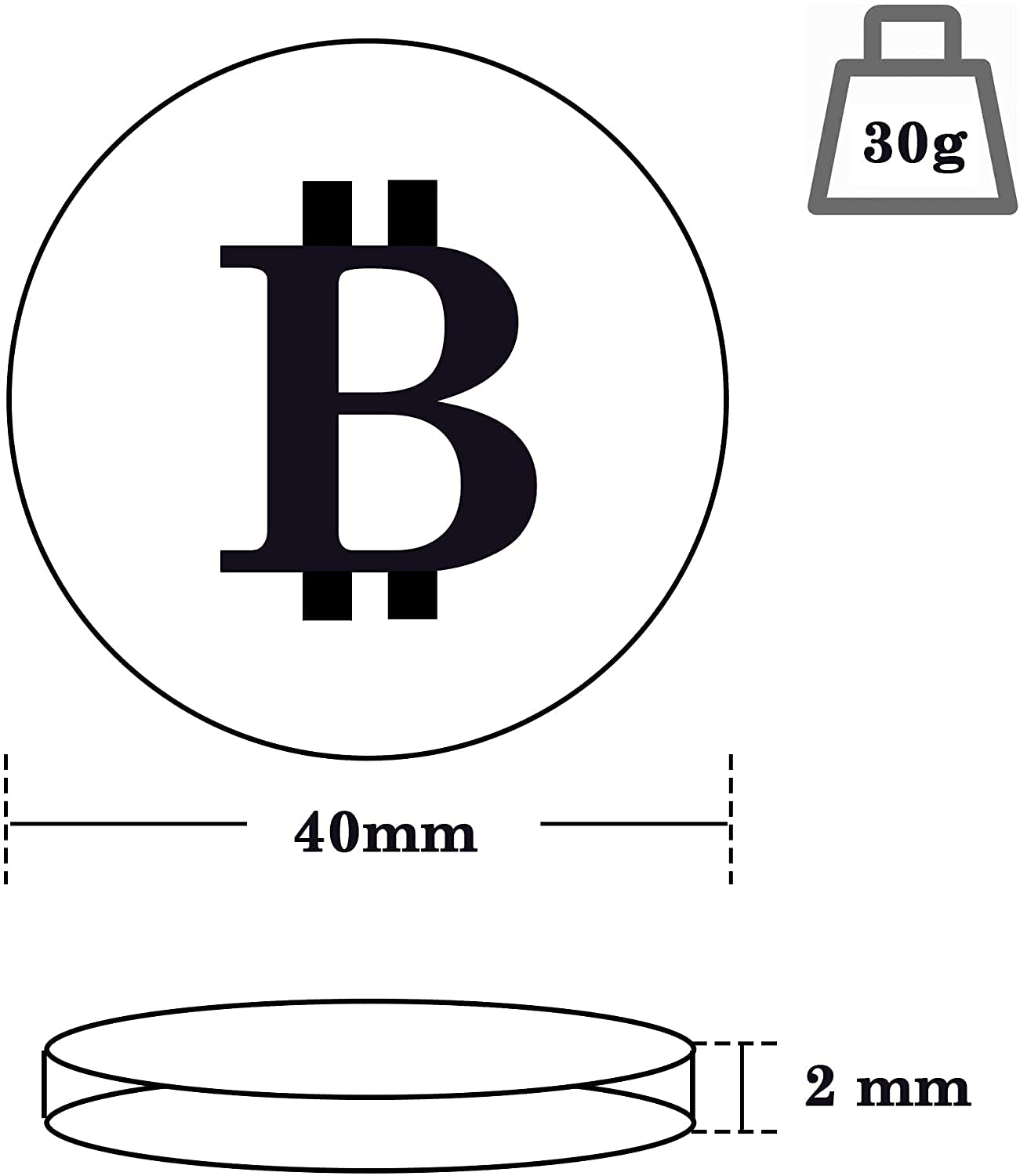 10 Pcs Bitcoin Coin with Case