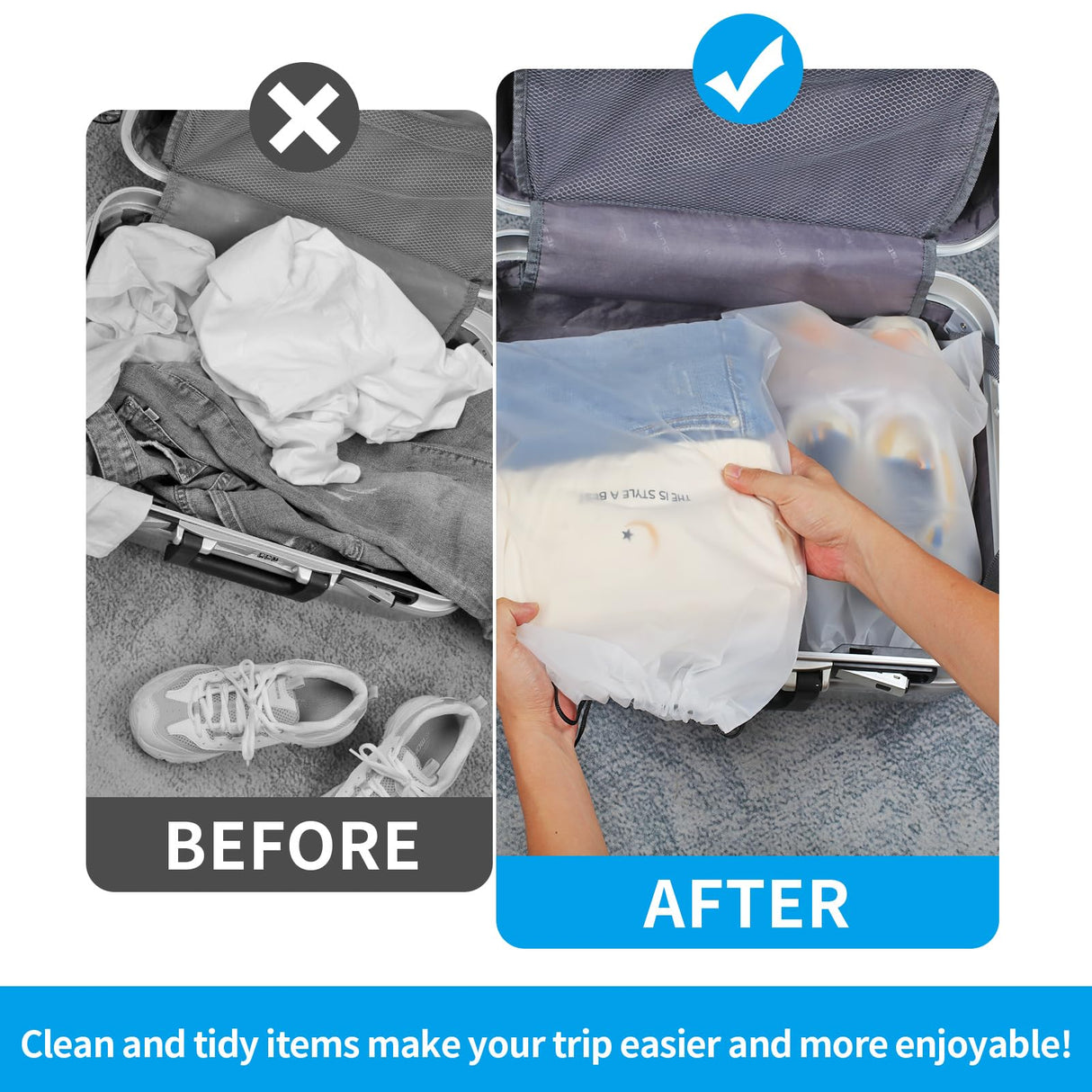 Clear Shoe Bags for Travel 5 PCS