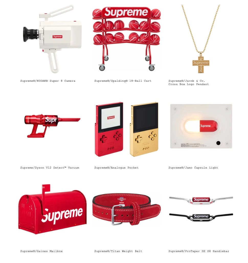 Supreme’s Fall Lineup Goes From Leather Jackets to a Red Dyson