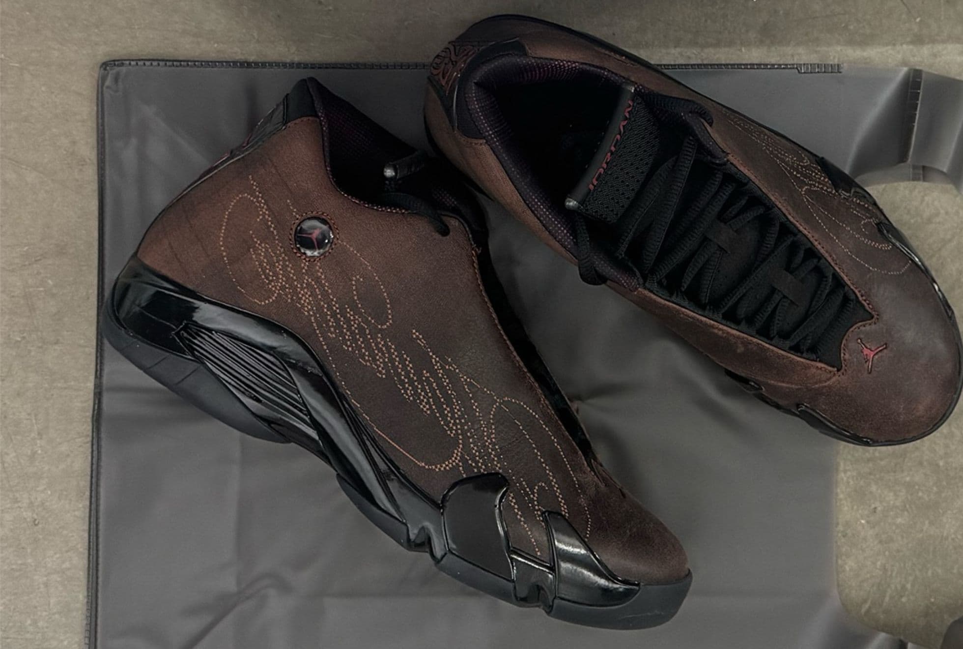 Mowalola x Air Jordan 14 "Black/Burnt Red/Metallic Gold"