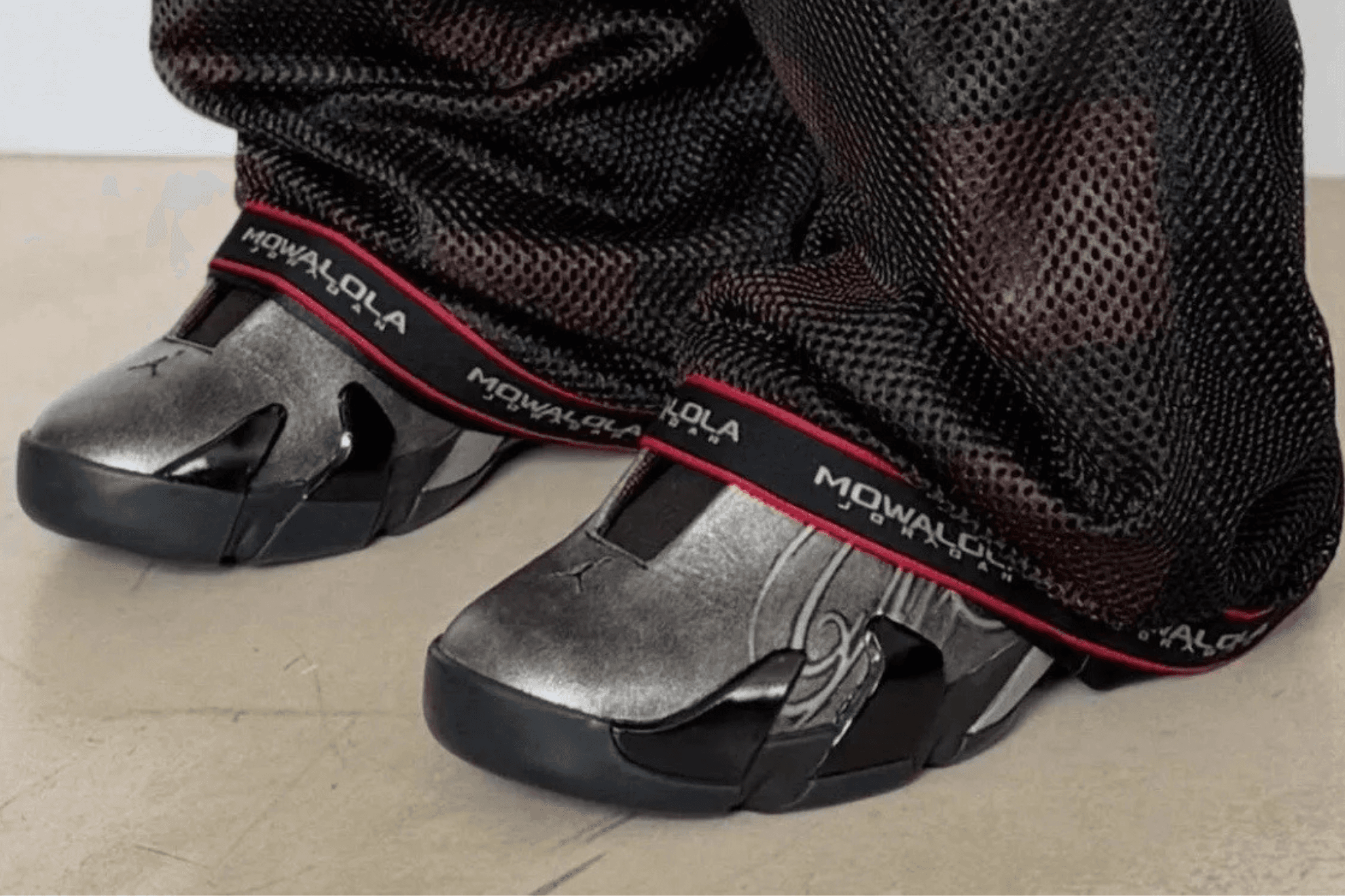 Mowalola x Air Jordan 14 "Black/Metallic Silver/Burnt Red"
