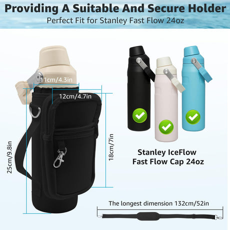 24oz Stanley IceFlow Holder - Blacked-Out Carry. Locked In.