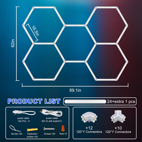 Wanzvisk Hexagon Led Lights for Garage
